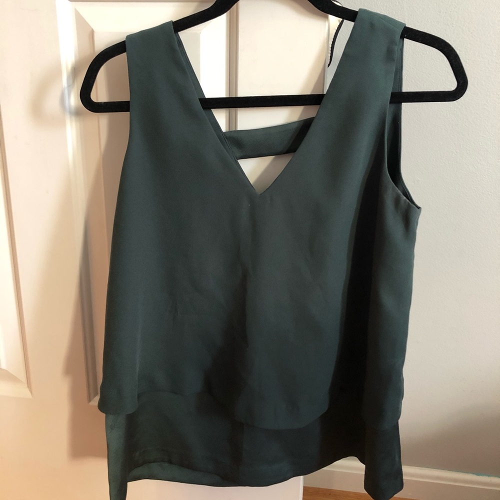 Green Banana Republic Satin Double Layered Tank